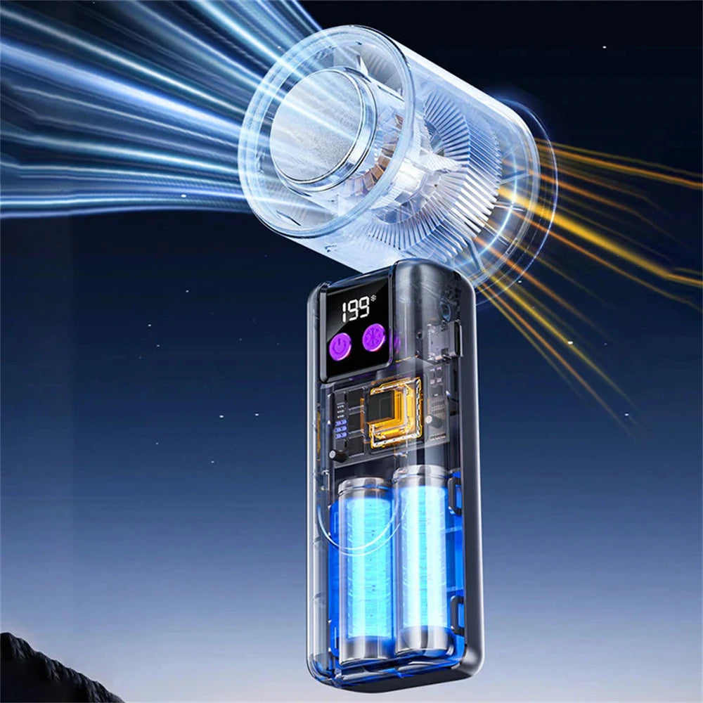 Mini Ice Cold Fan High-Speed Handheld Electric Fan 4000Mah USB Portable Rechargeable Outdoor Small Fan 100 Speed Adjustable