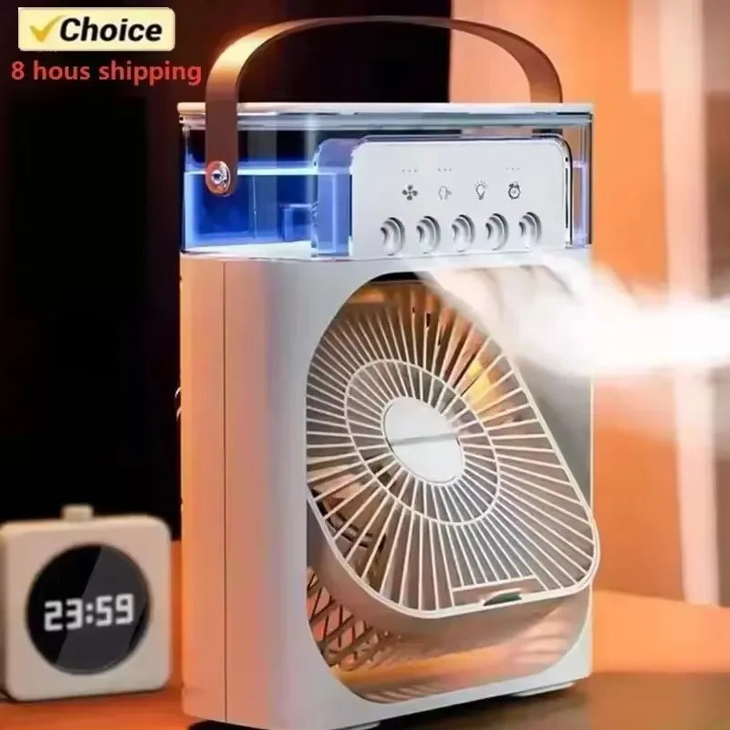 3-In-1 Household Fan, Small Air Cooler with LED Night Light, Portable Air Conditioning, New