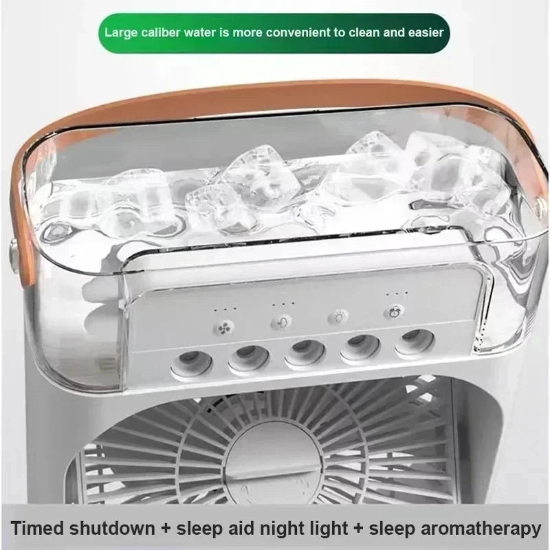 3-In-1 Household Fan, Small Air Cooler with LED Night Light, Portable Air Conditioning, New